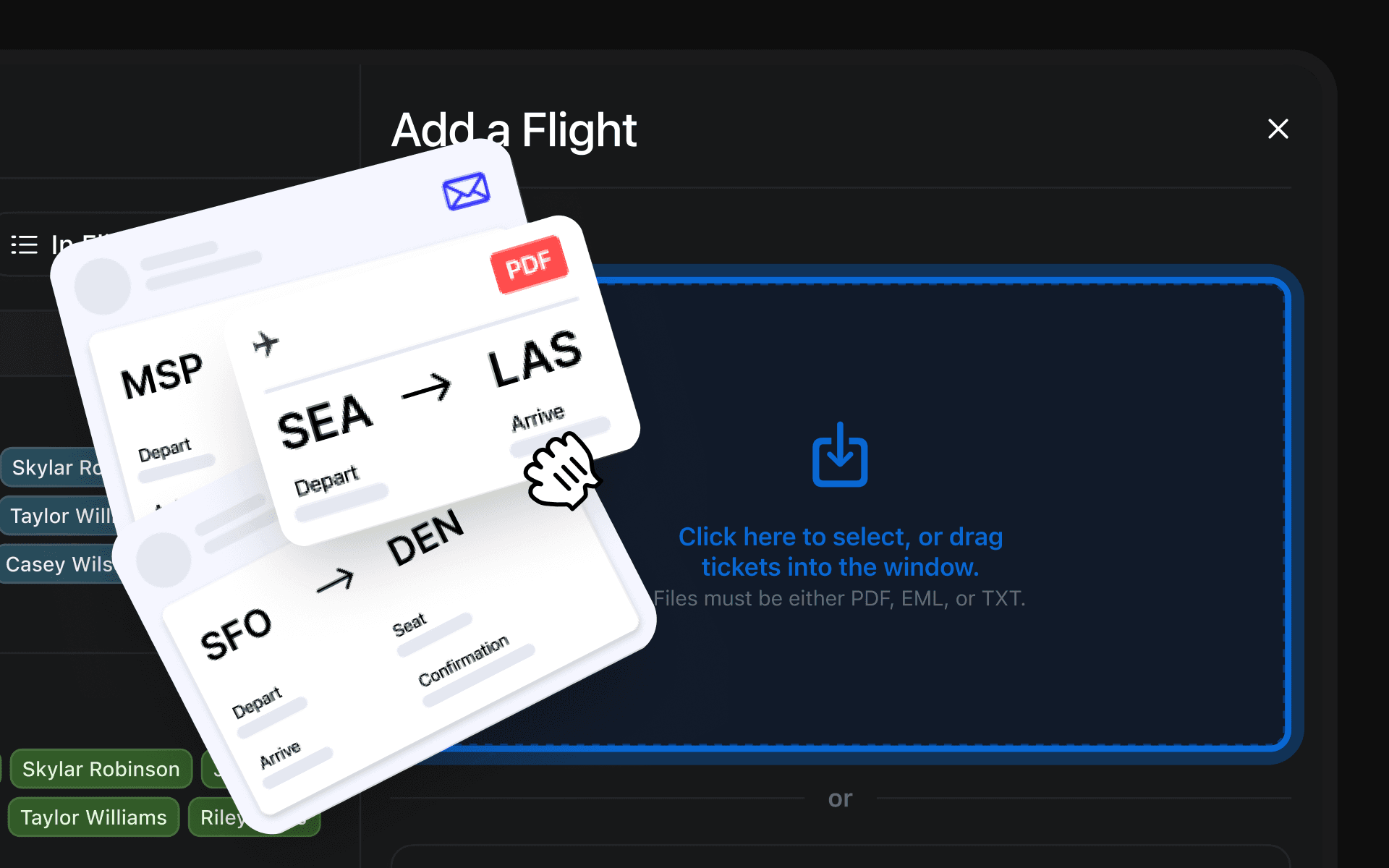 Flight management dashboard
